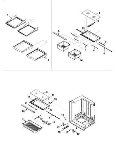 Refrigerator shelving