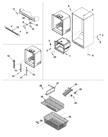 Interior cabinet & freezer shelving