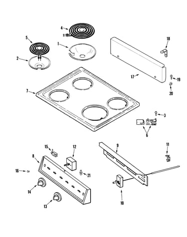 Top assembly/control panel