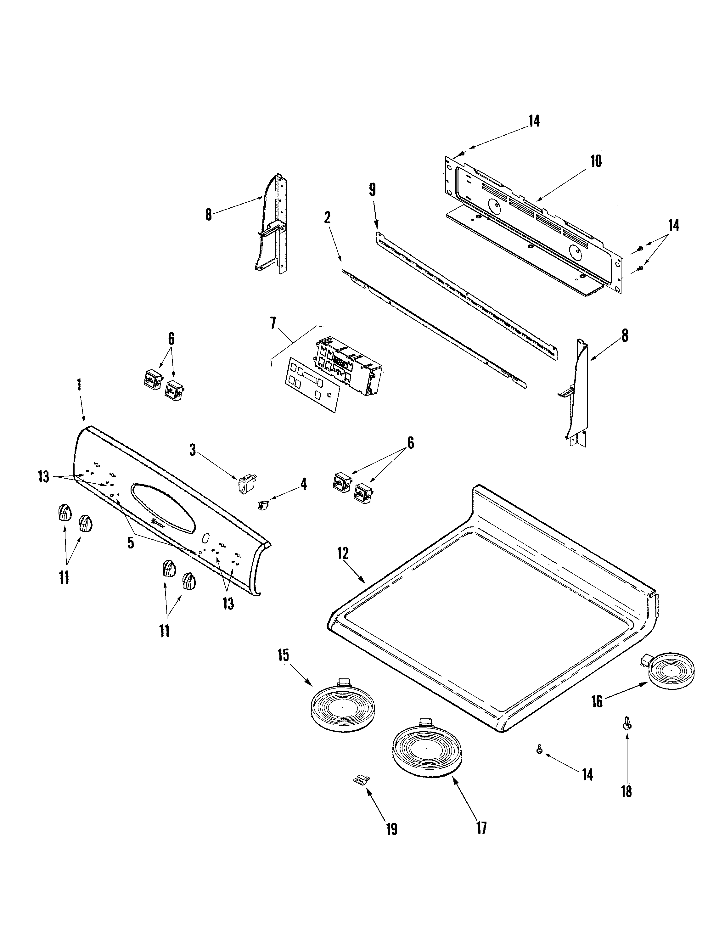 CONTROL PANEL/TOP ASSEMBLY