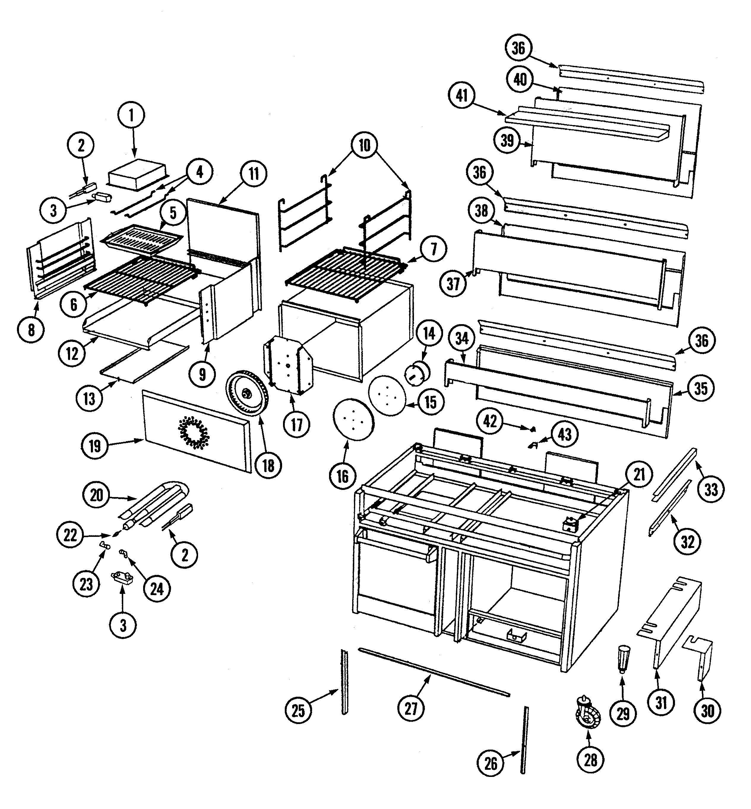 Oven body/gas controls