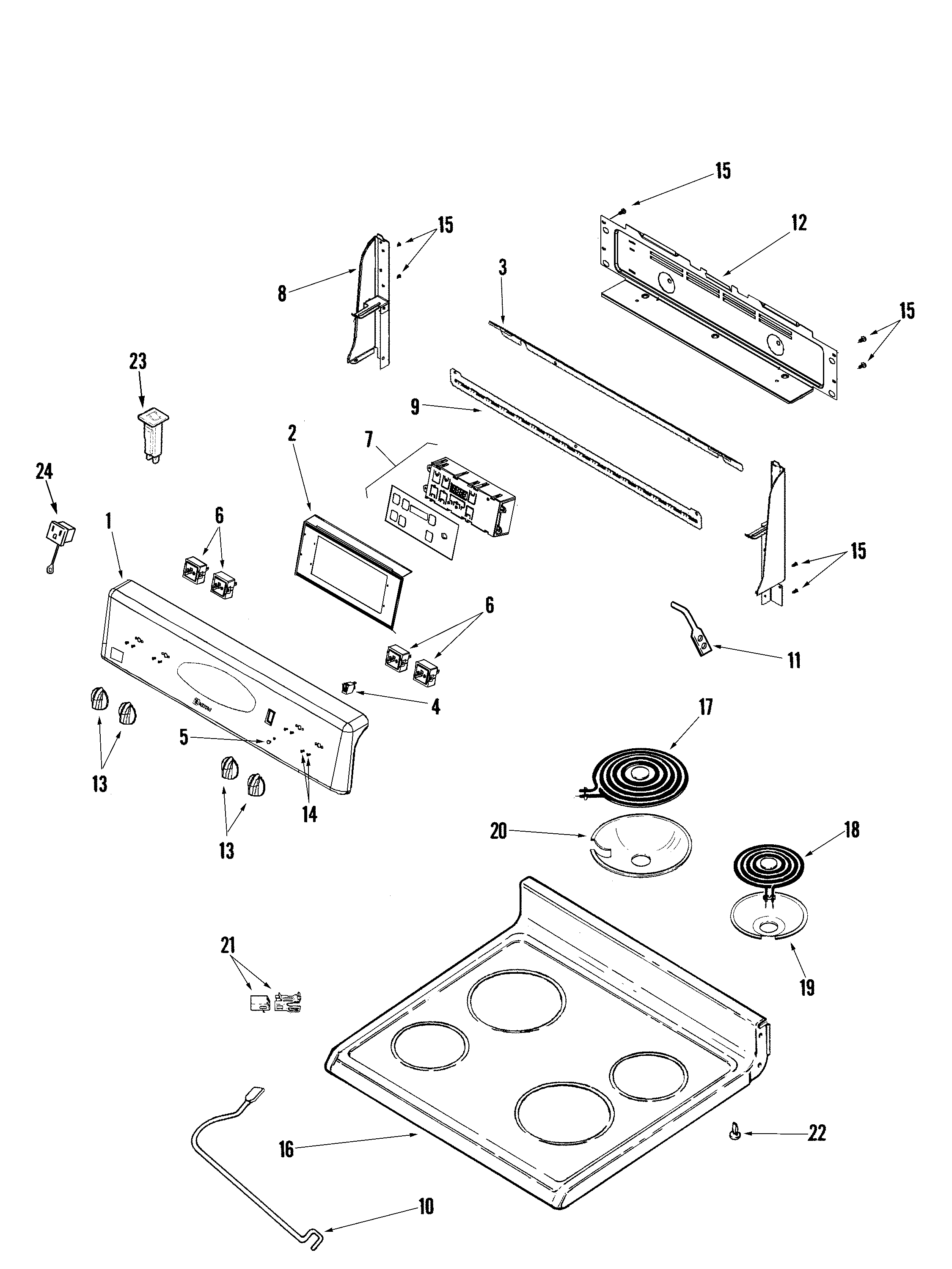 Control panel/top assembly