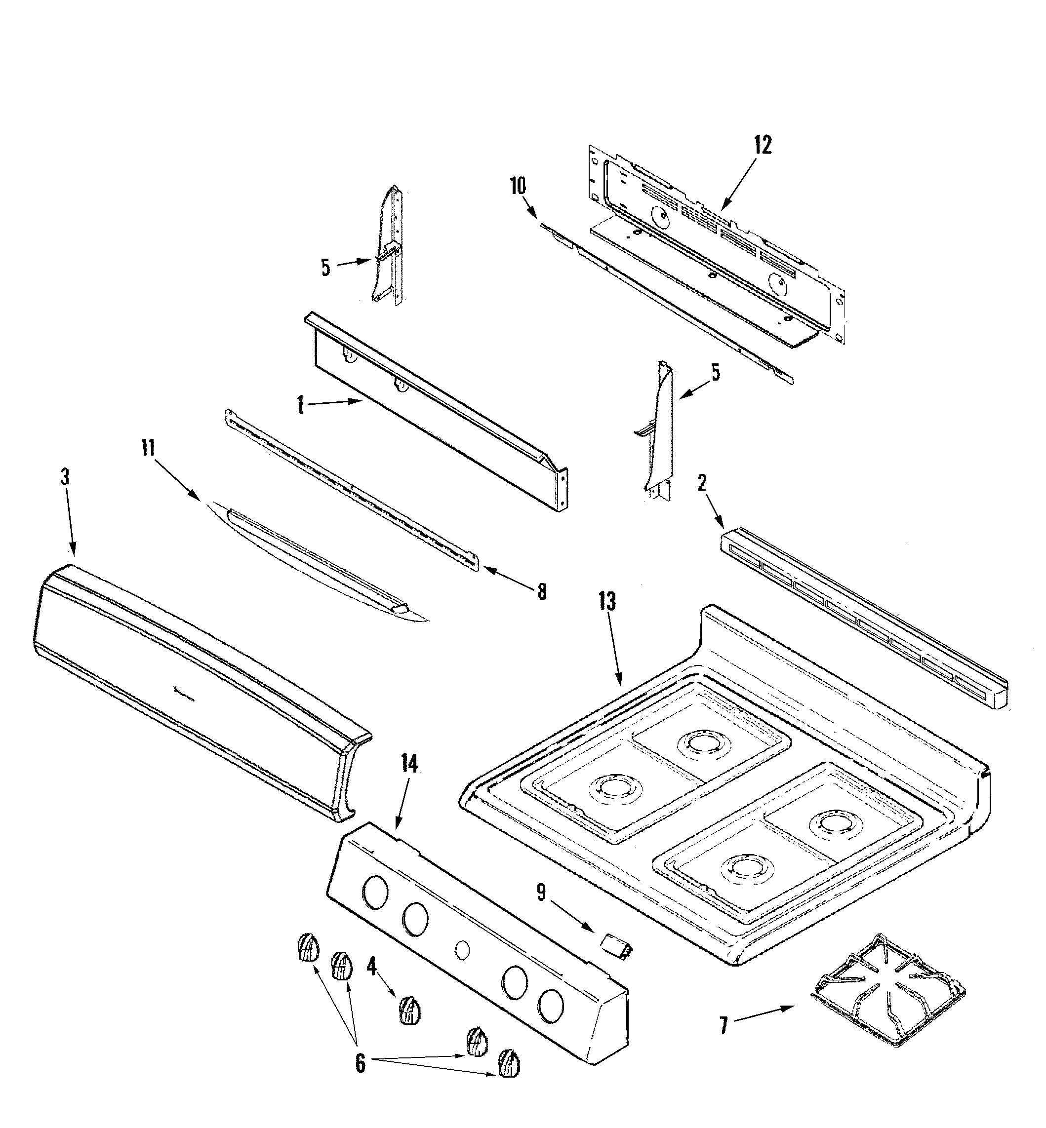 Control panel/top assembly