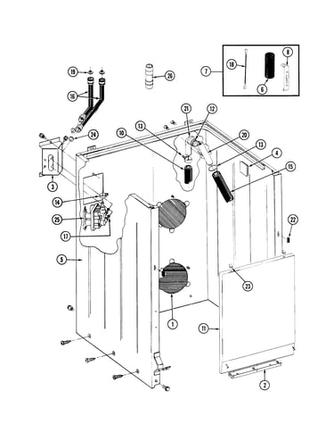 Cabinet, water valve, hoses & frnt panel