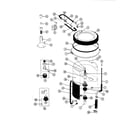 Maytag LA7800 tub, agitator, mounting stem & seal diagram