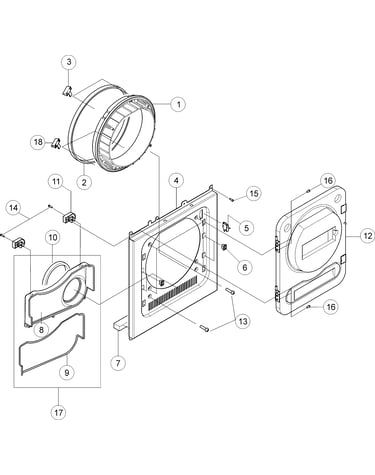 Cabinet front - duct