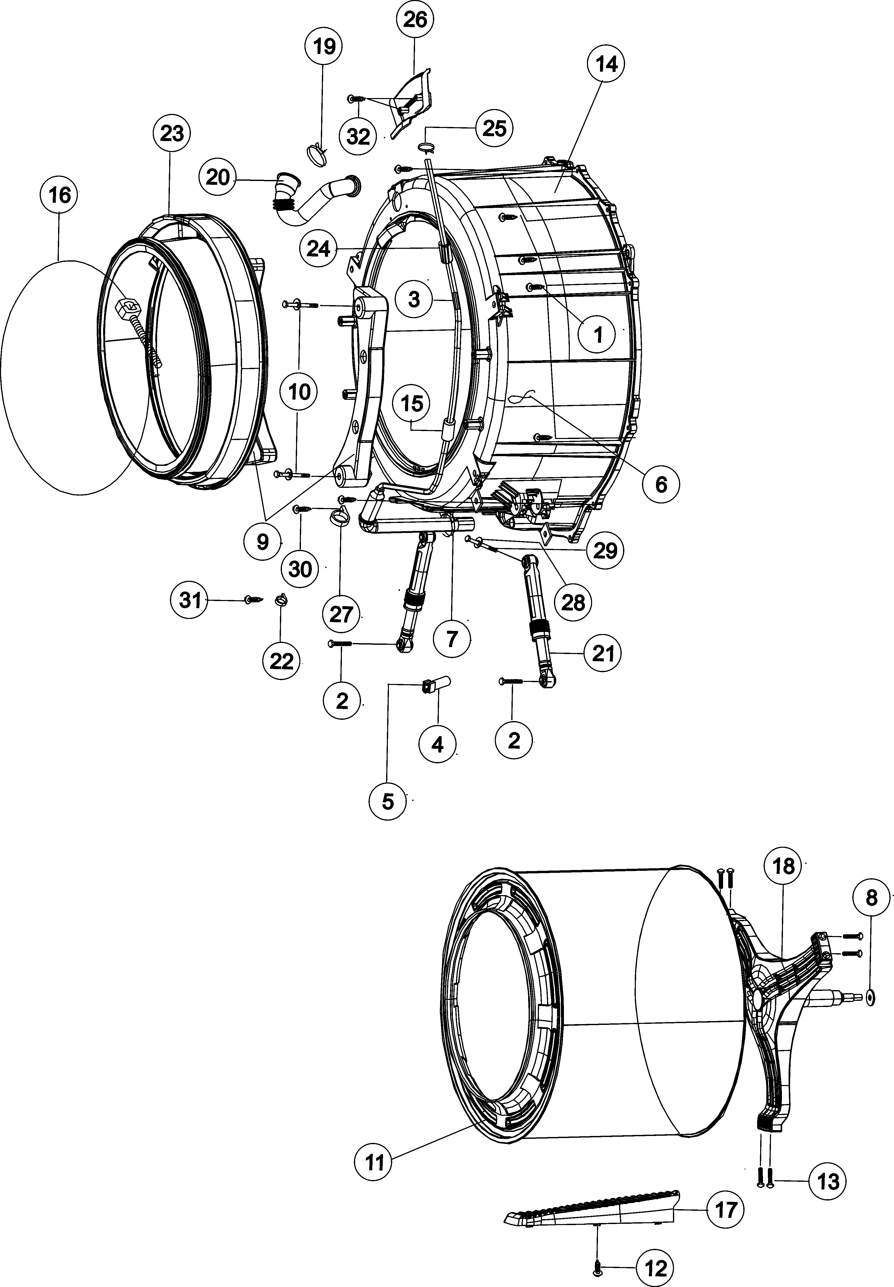 Tub - front