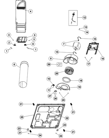Base, heater & motor
