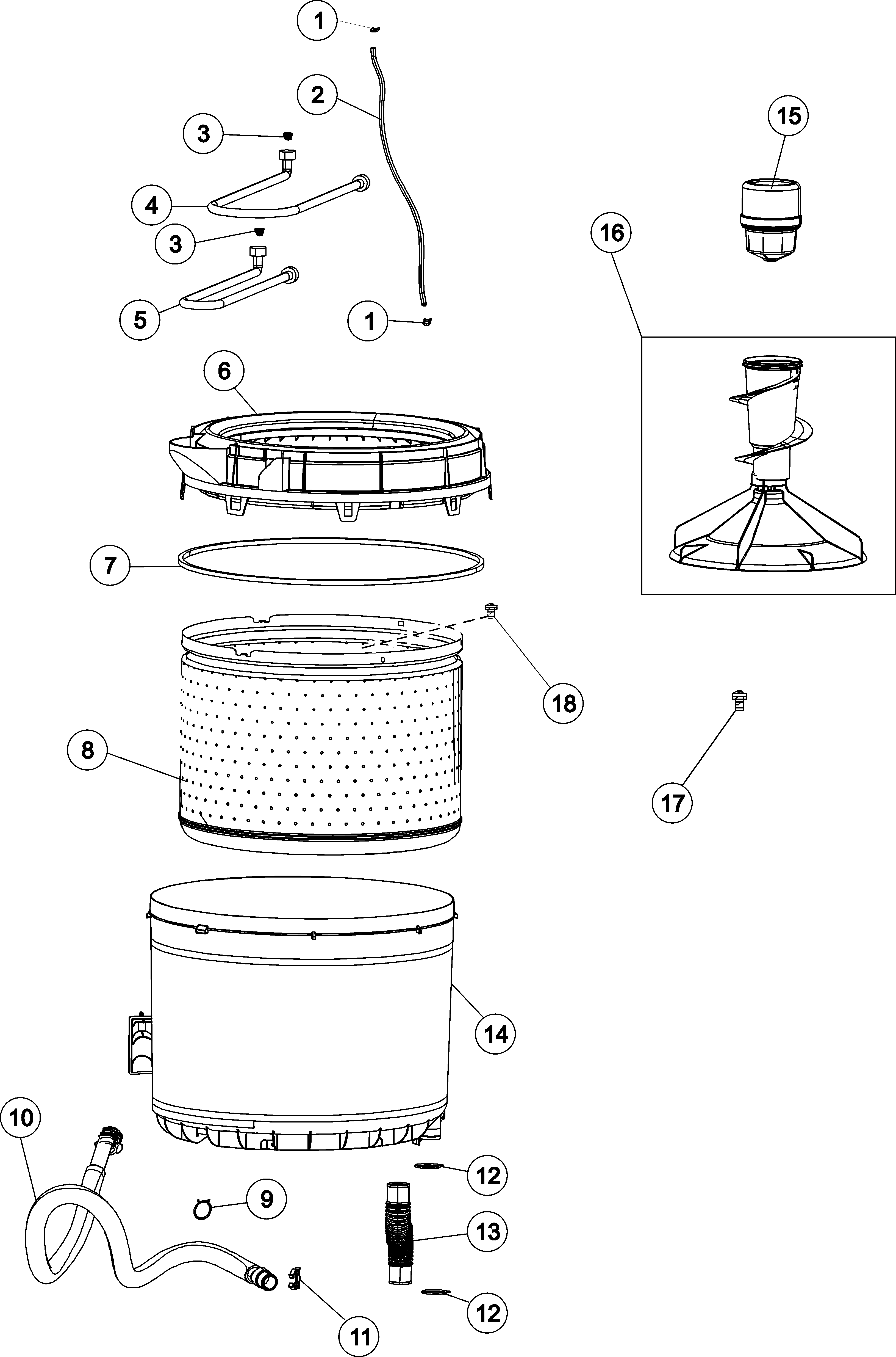 Inner - outer tub