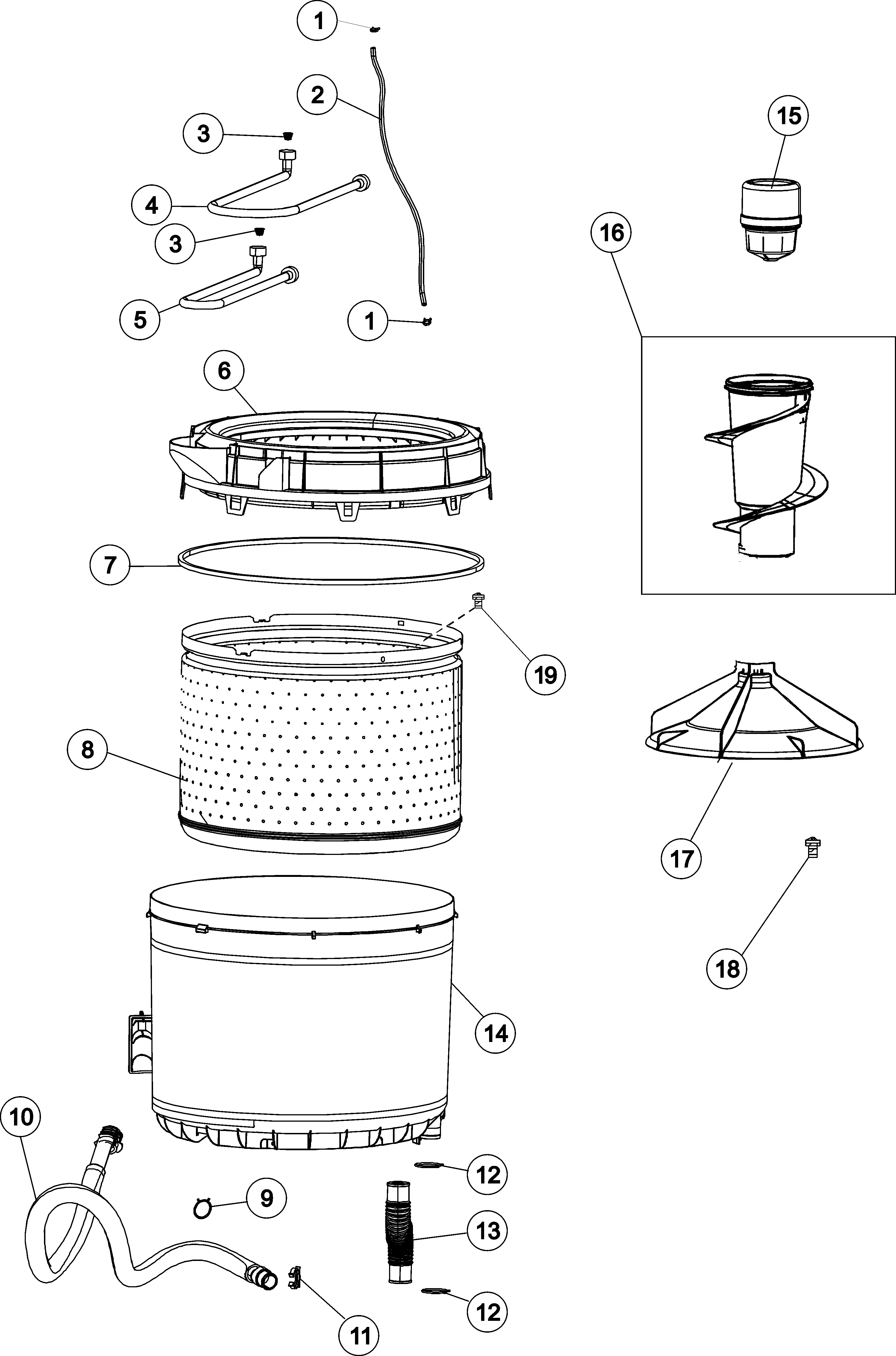 Inner - outer tub