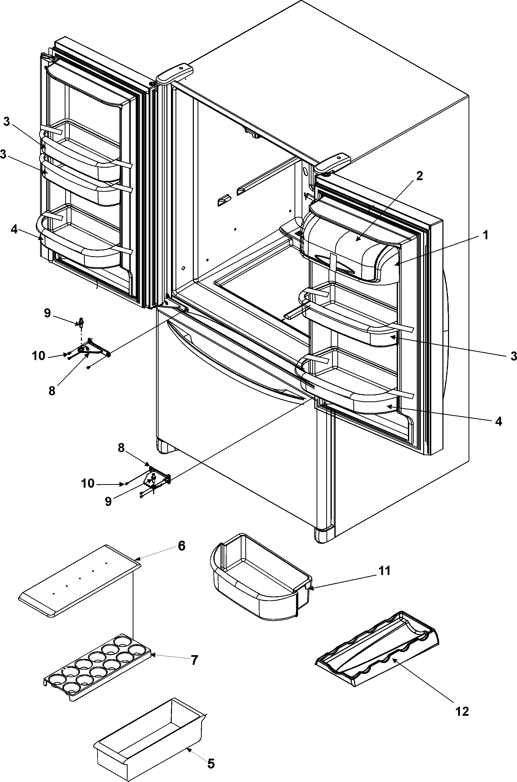 Ref dr storage & center hinges