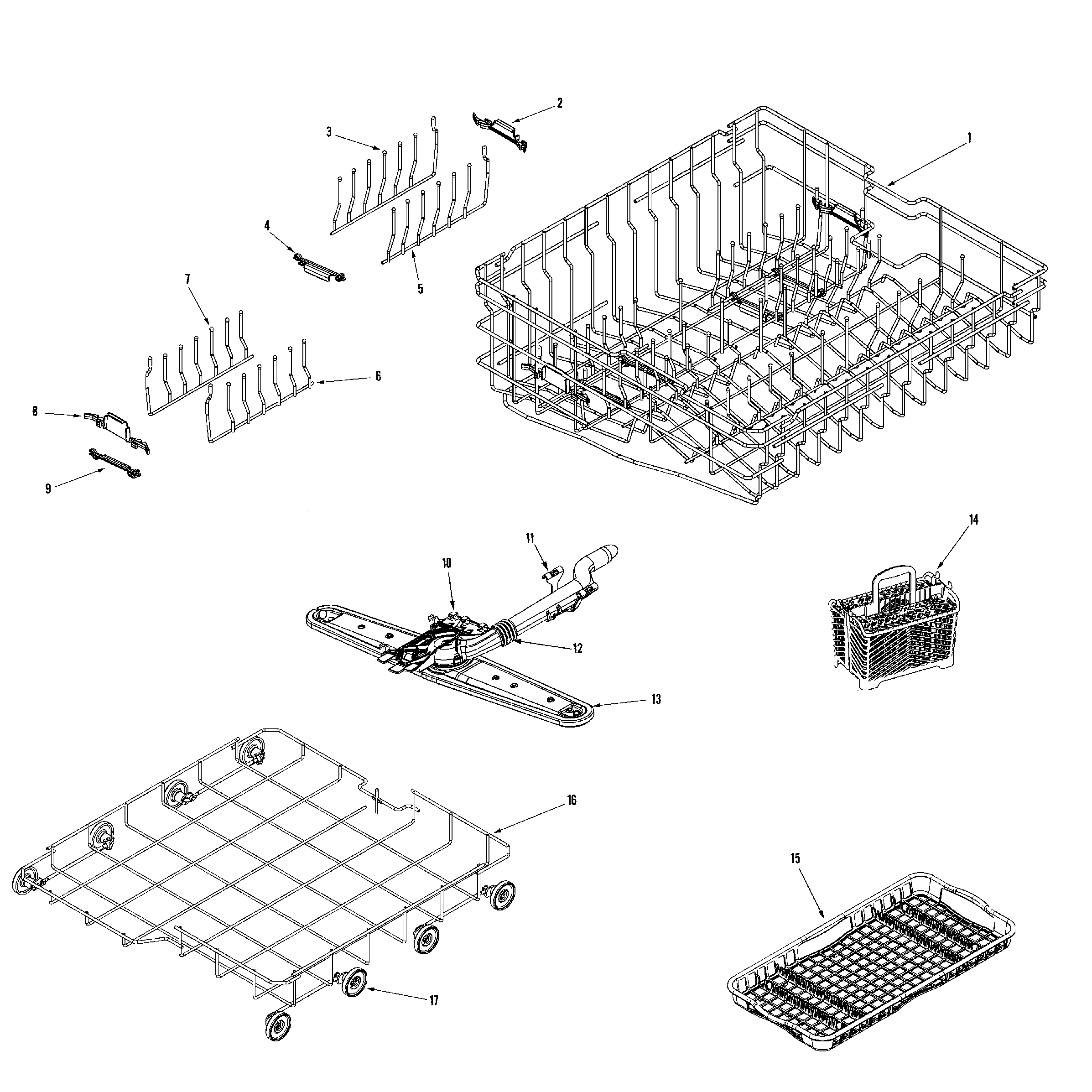Rack assembly (middle/lwr)