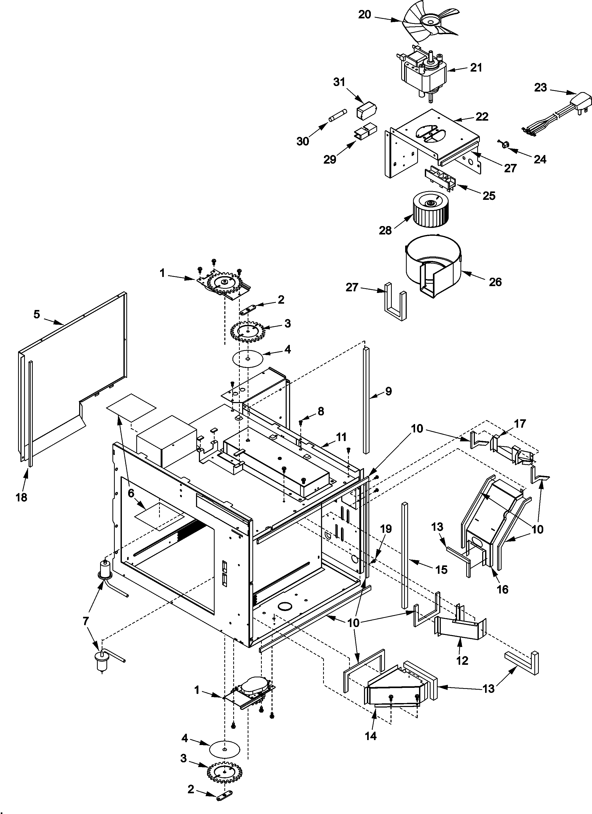 Antennas, blower, ducts,