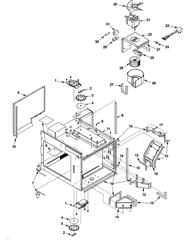 Antennas, blower, ducts,