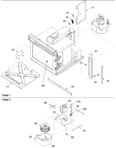Splash shield, blower assy & cavity