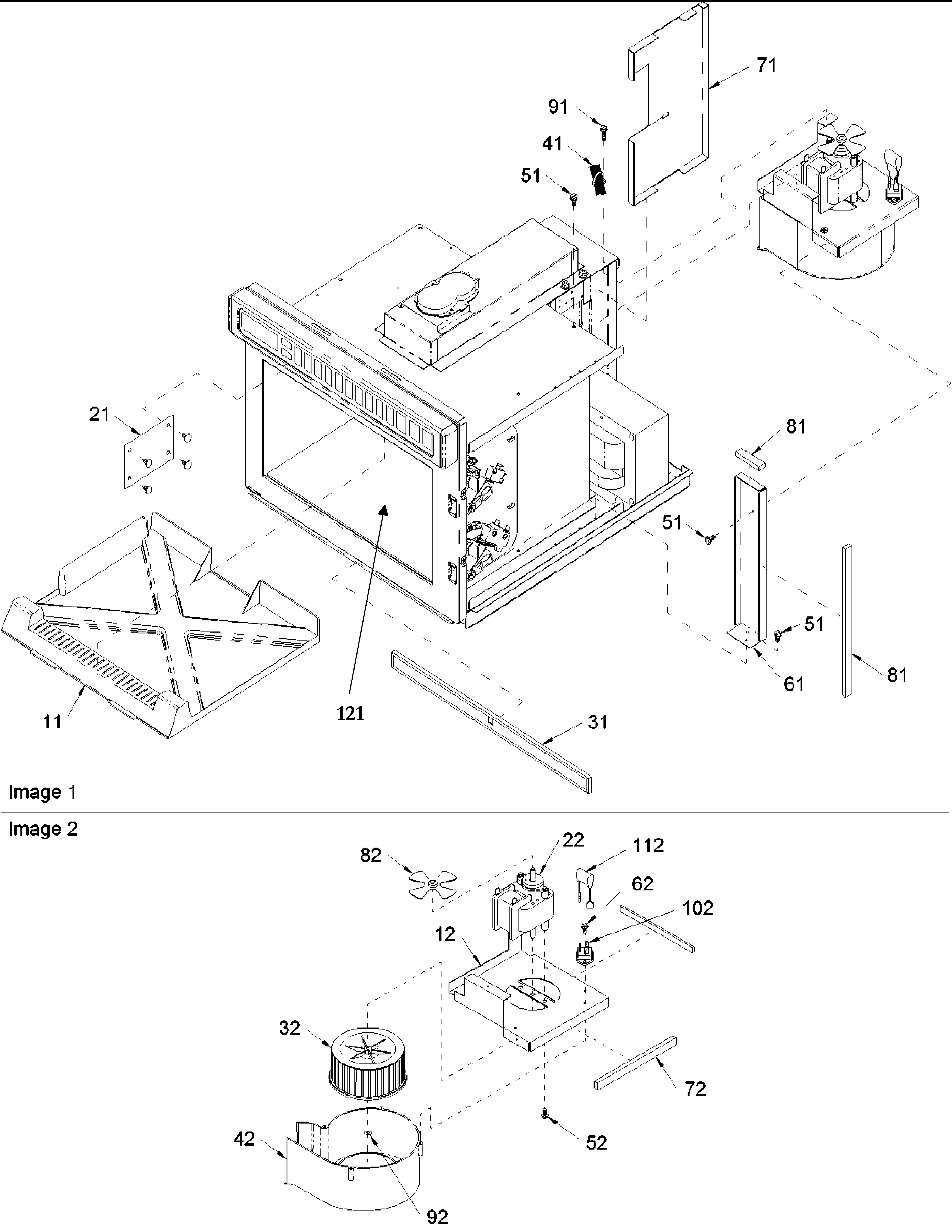Splash shield, blower assy & cavity