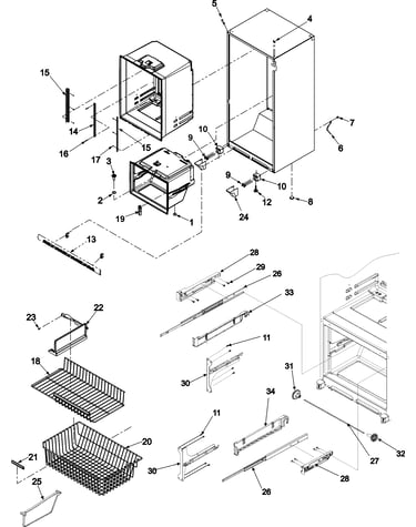 Interior cabinet & freezer shelving
