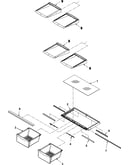 Refrigerator shelves & crisper assy