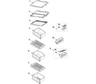 Samsung RS2666SW/XAA refrigerator shelves diagram