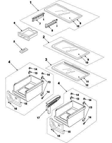 Refrigerator shelves