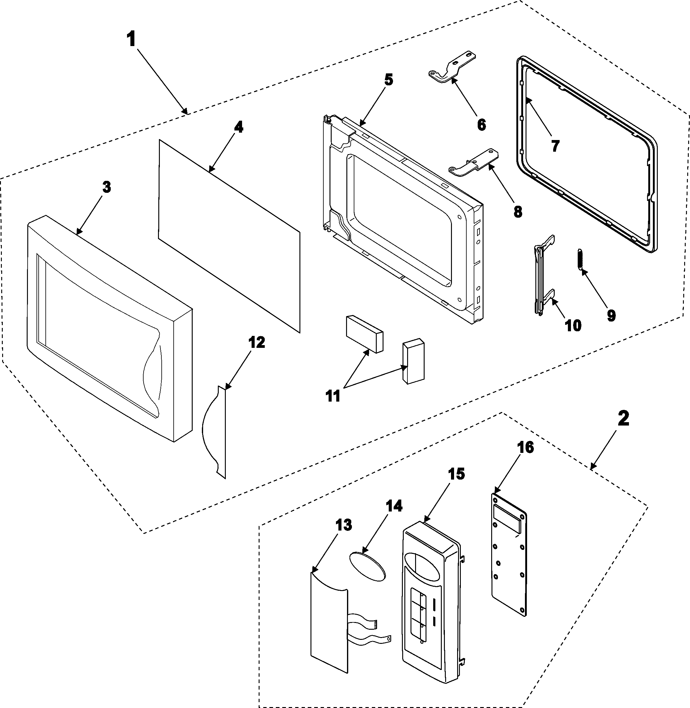 Control panel/door assembly