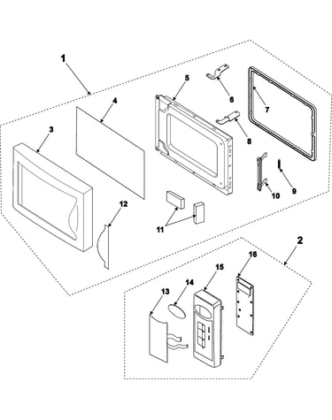 Control panel/door assembly