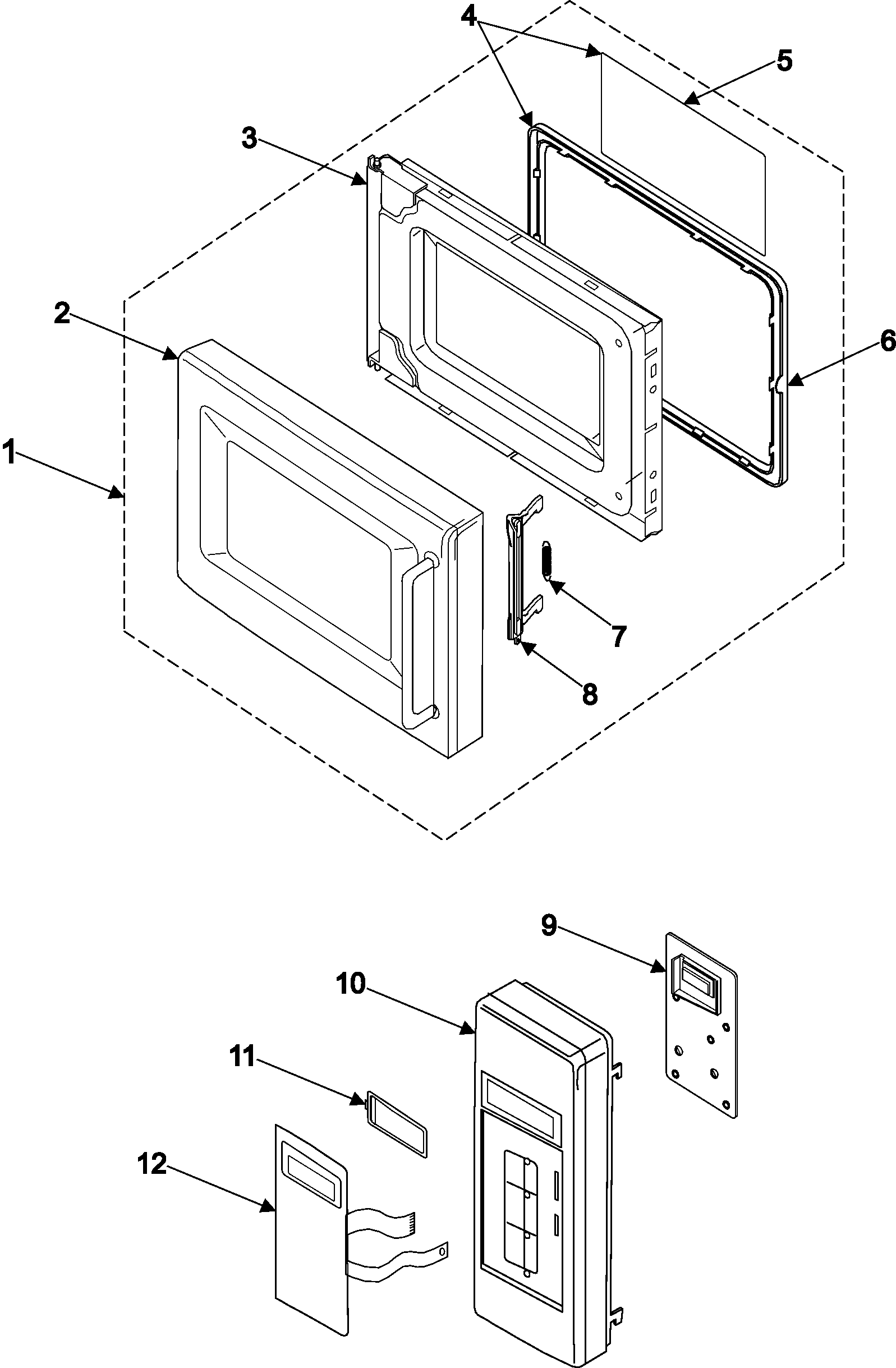 Control panel/door assembly