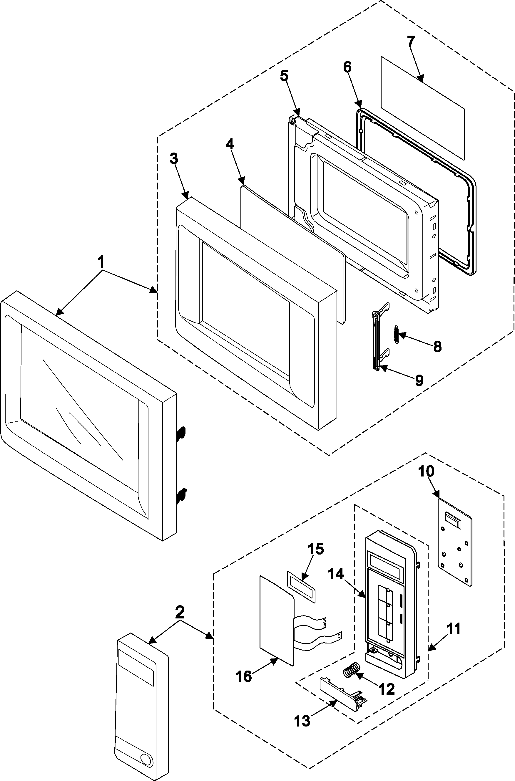 Control panel/door assembly