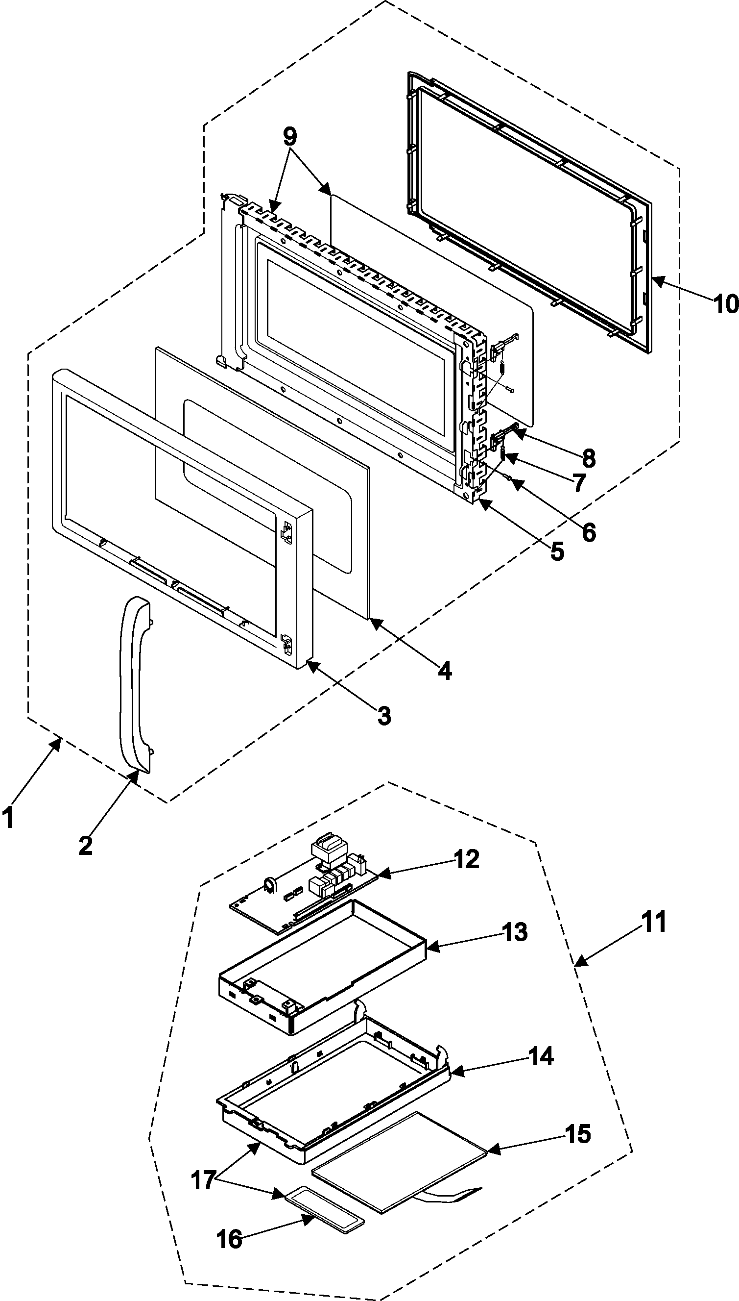 Control panel/door assembly