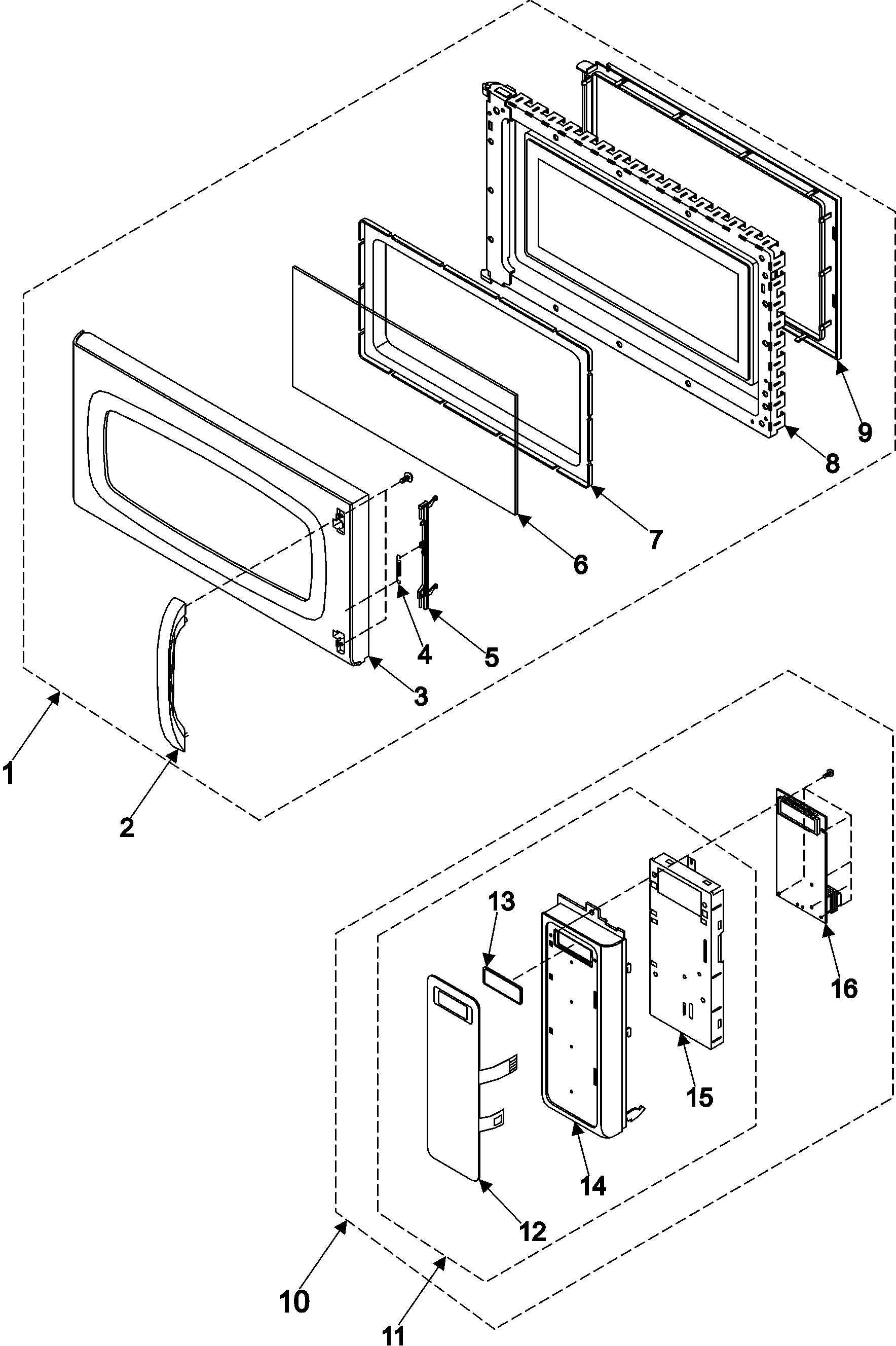 Control panel/door assembly