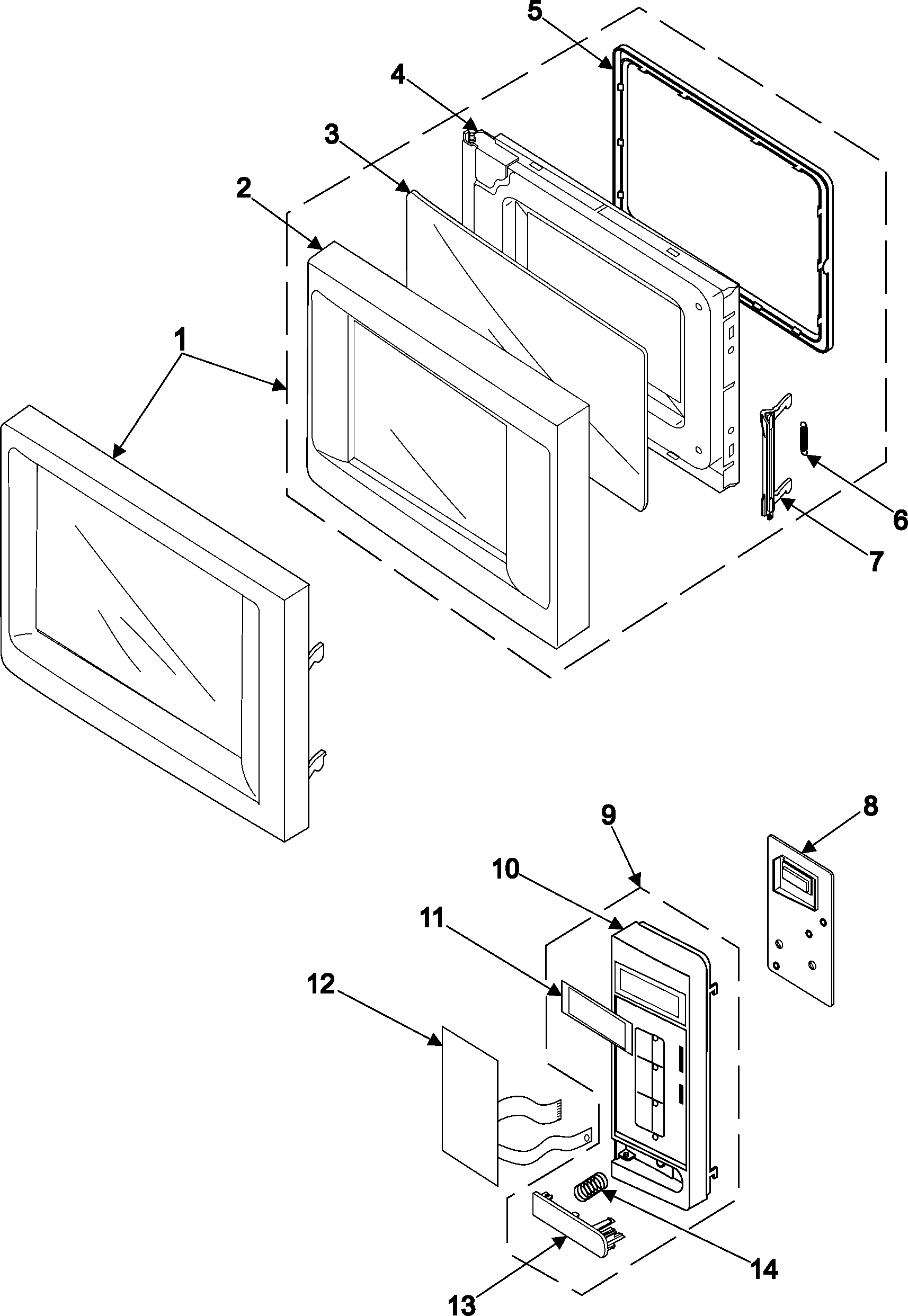 Control panel/door assembly