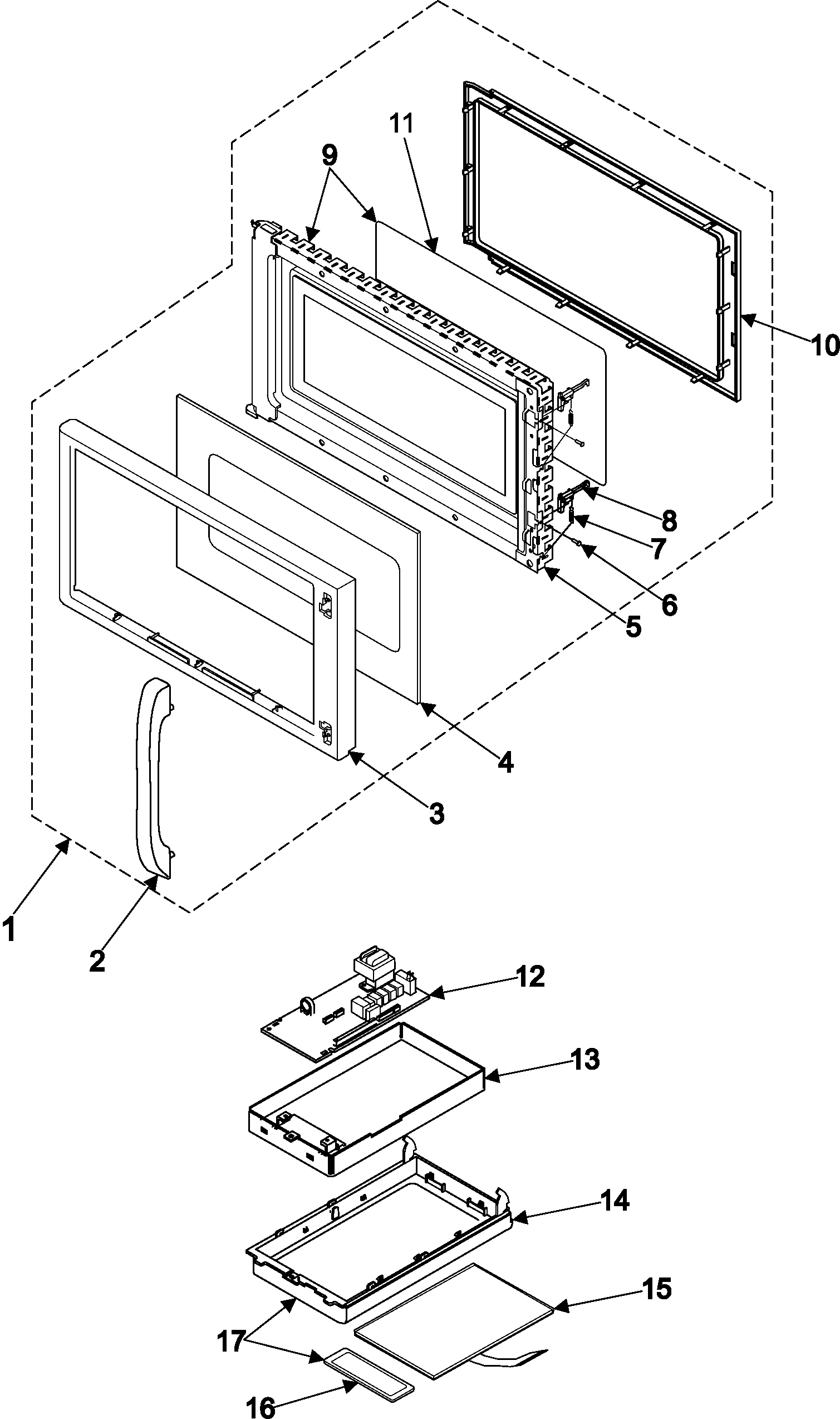 Control panel/door assembly