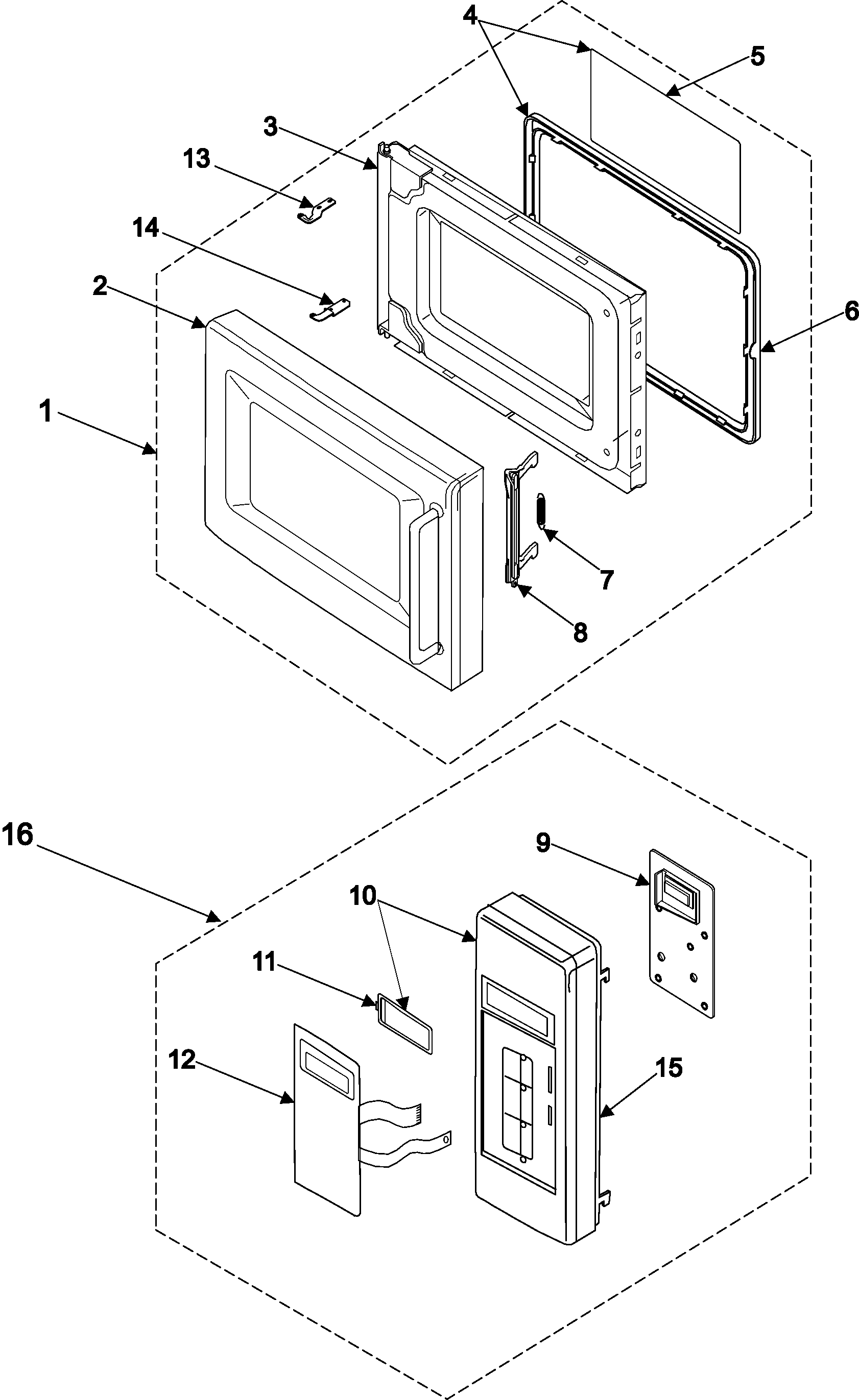 Control panel/door assembly