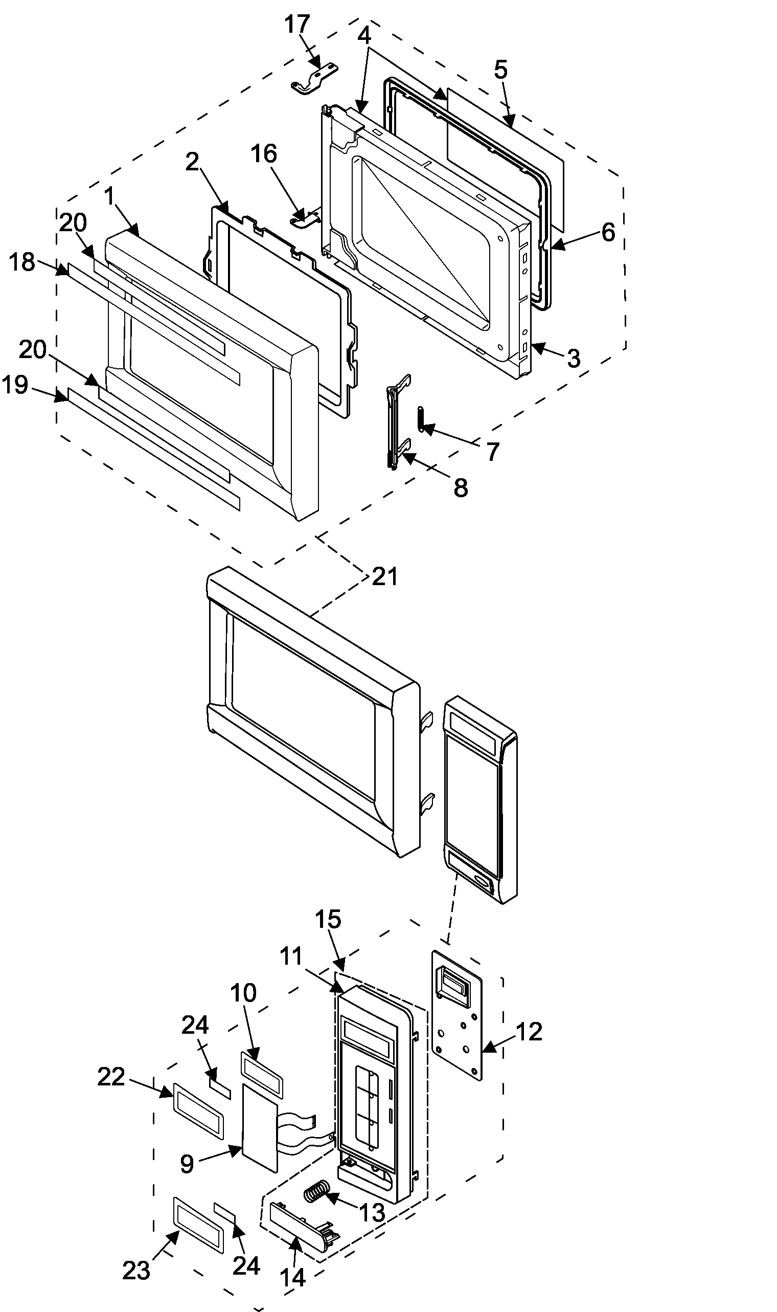 Control panel/door assembly