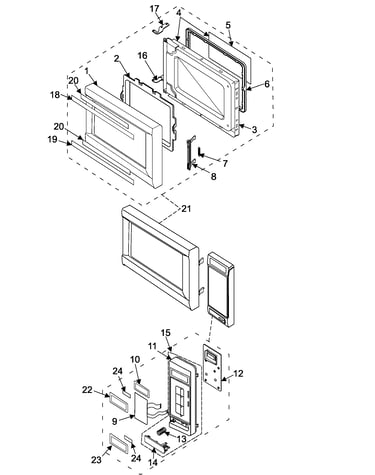 Control panel/door assembly