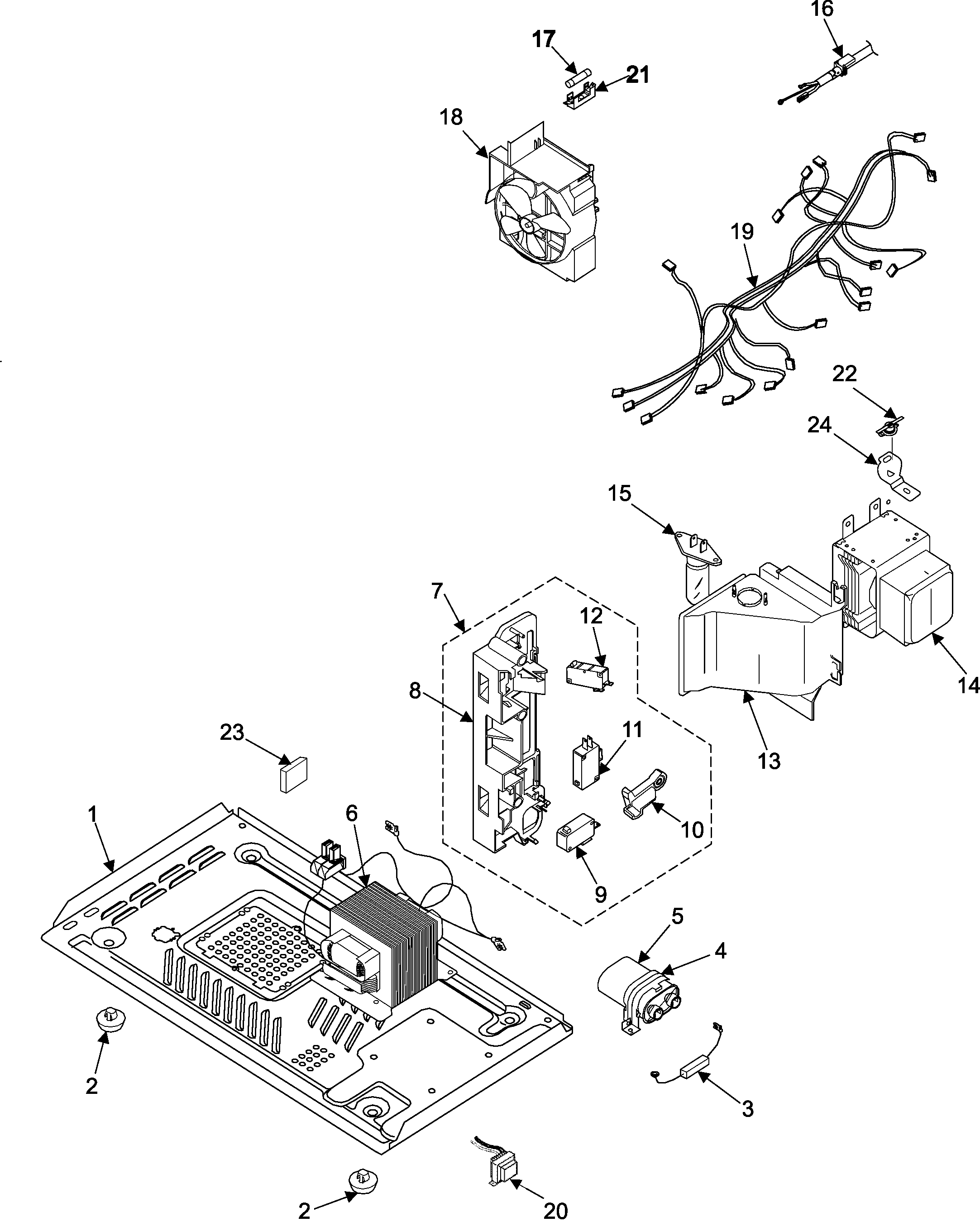 Internal control/latch assy/base