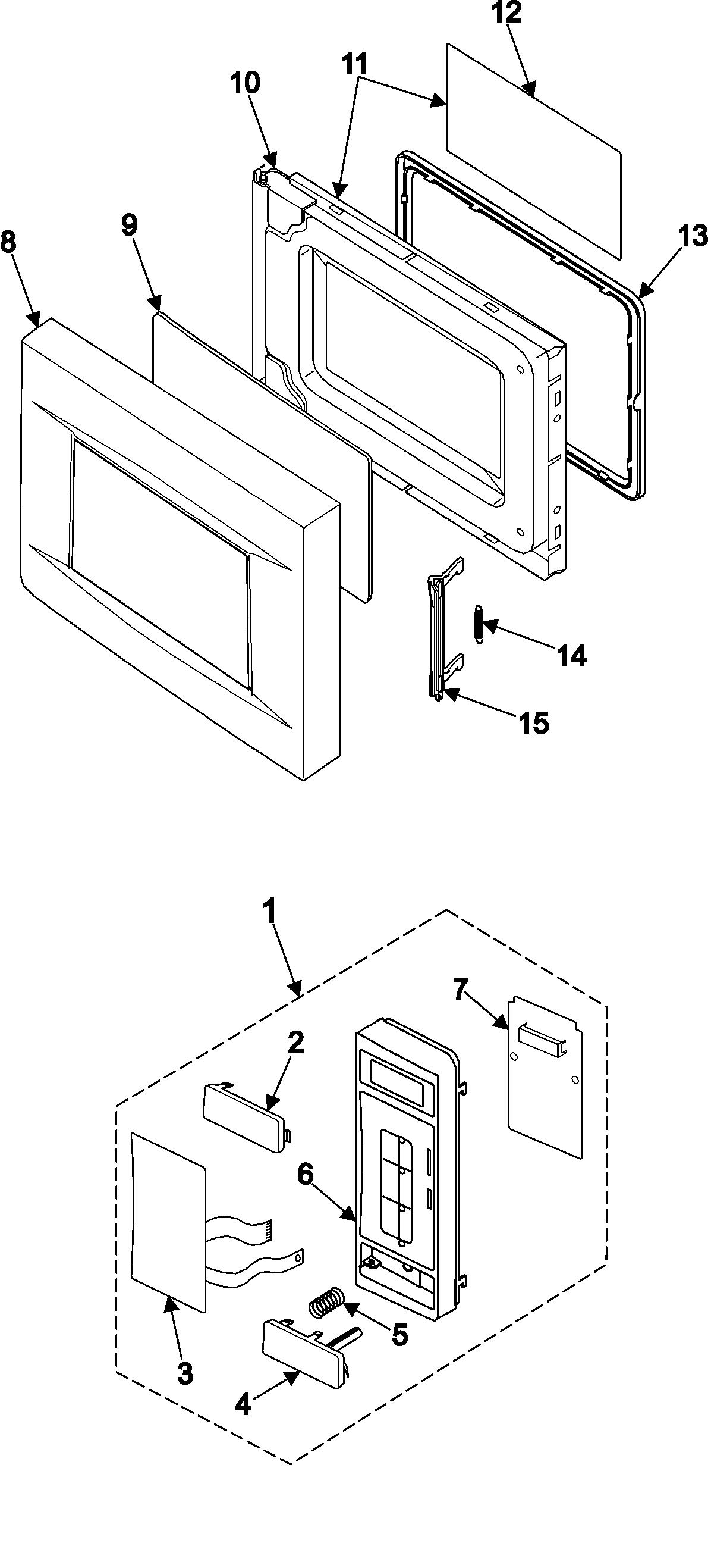 Control panel/door assembly