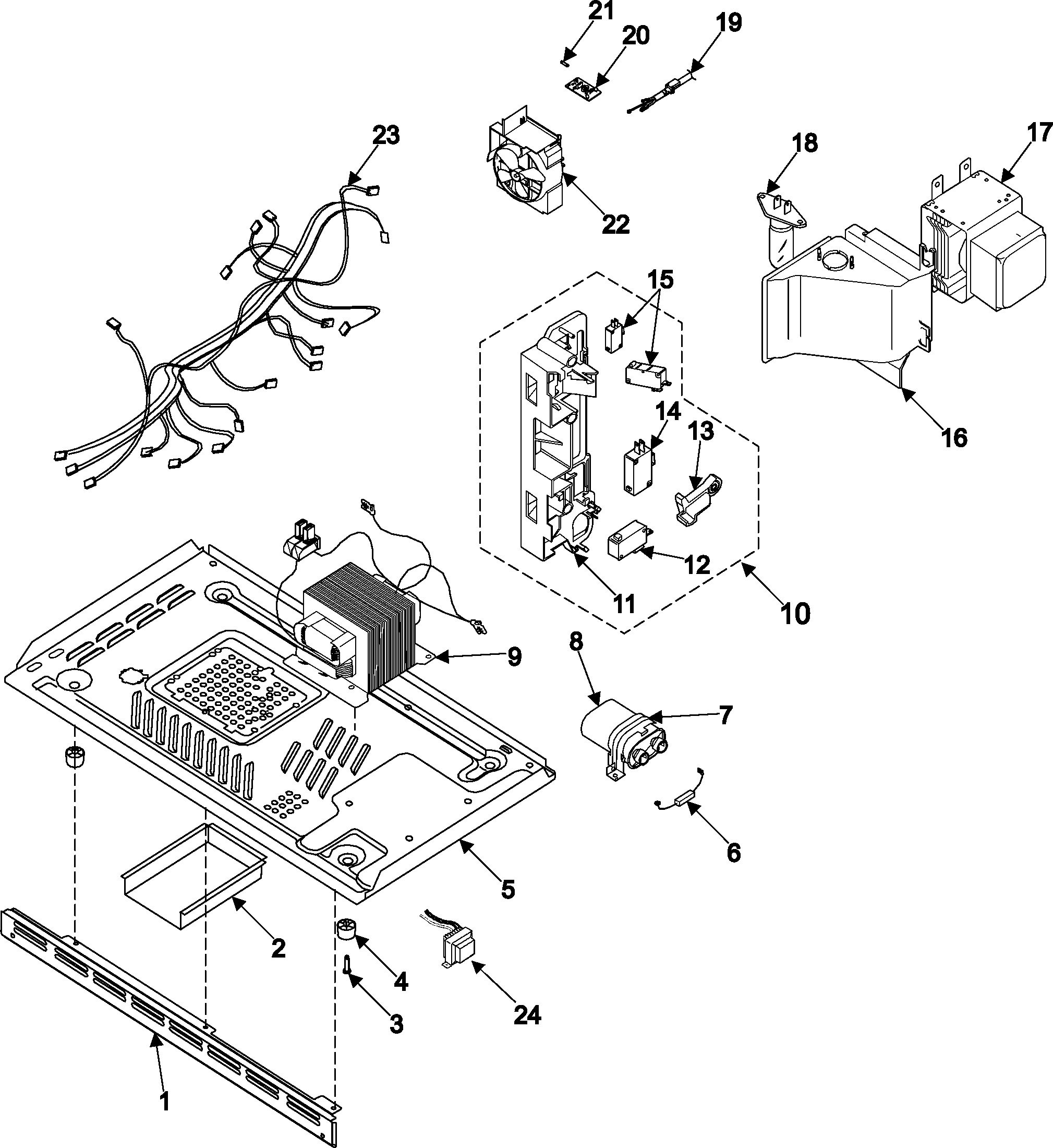 Internal control/latch asy/base