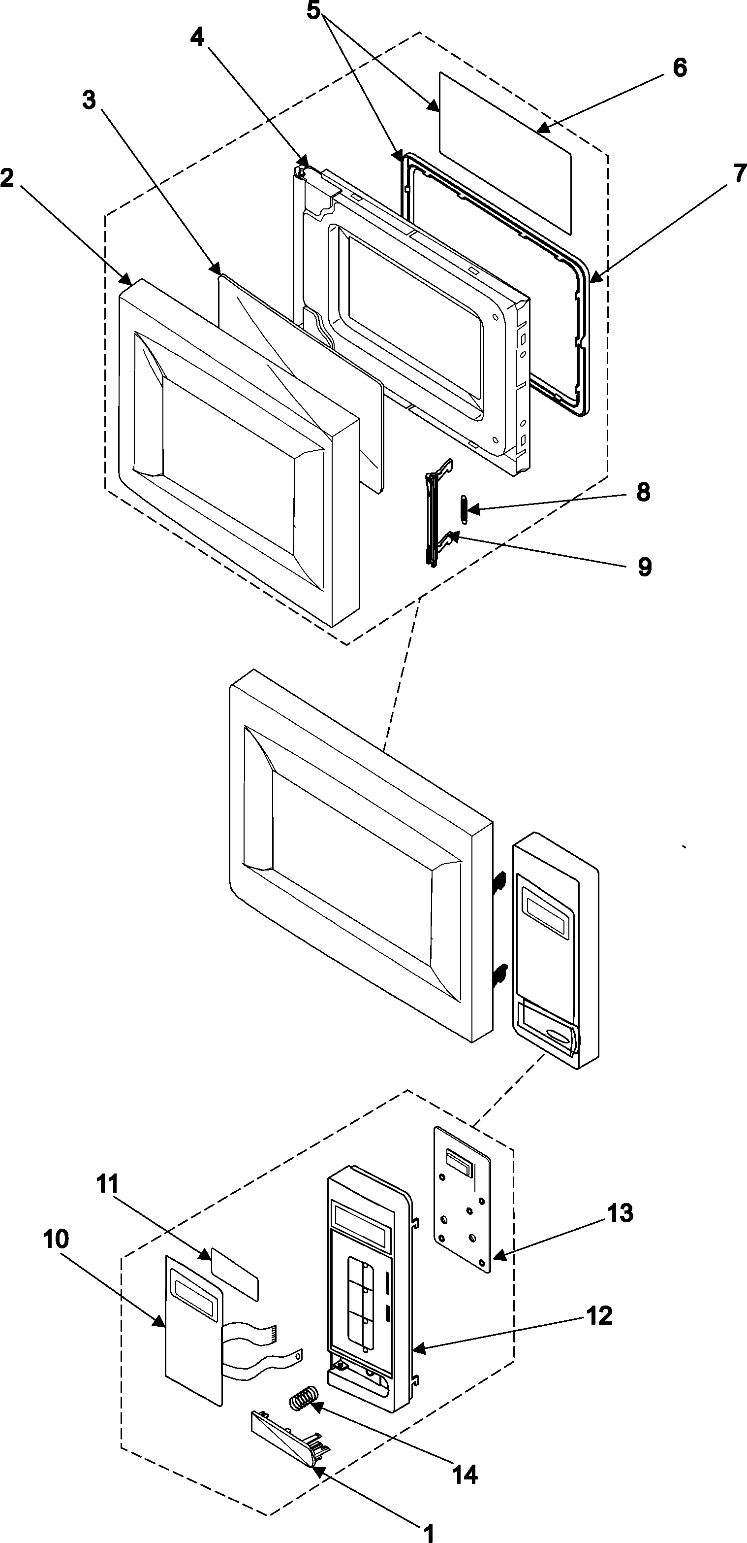 Control panel/door assembly
