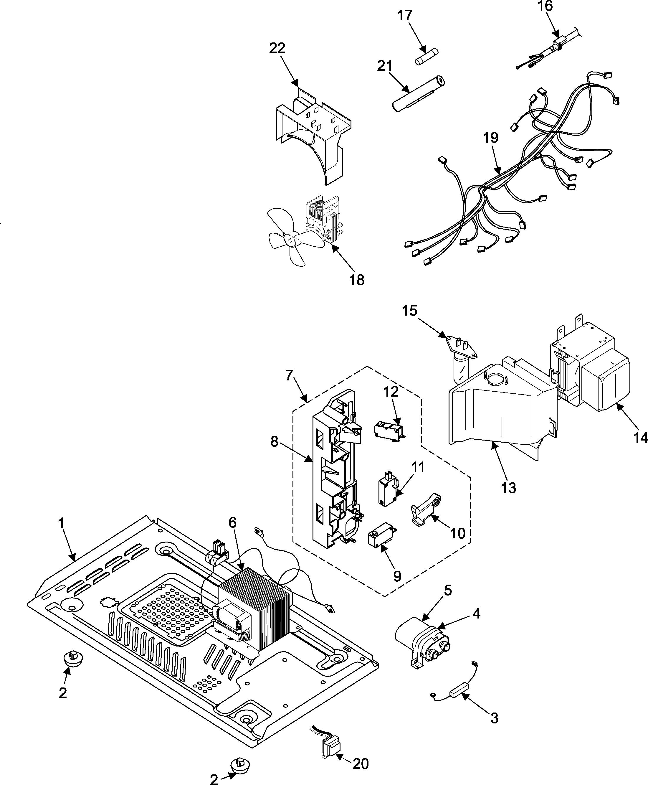 Internal control/latch assy/base