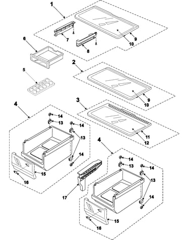 Refrigerator shelves