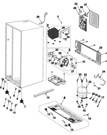 Machine compartment-compressor