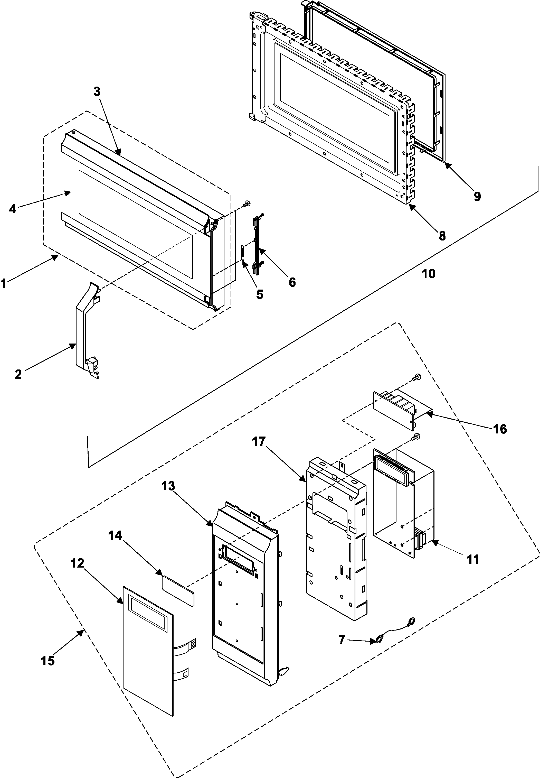 Control panel/door assembly
