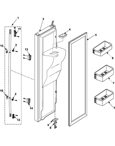 Freezer door