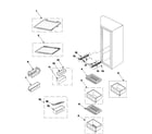 Samsung RS2644SW/XAA refrigerator shelves diagram