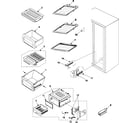 Samsung RS257BARB/XAA refrigerator shelves diagram