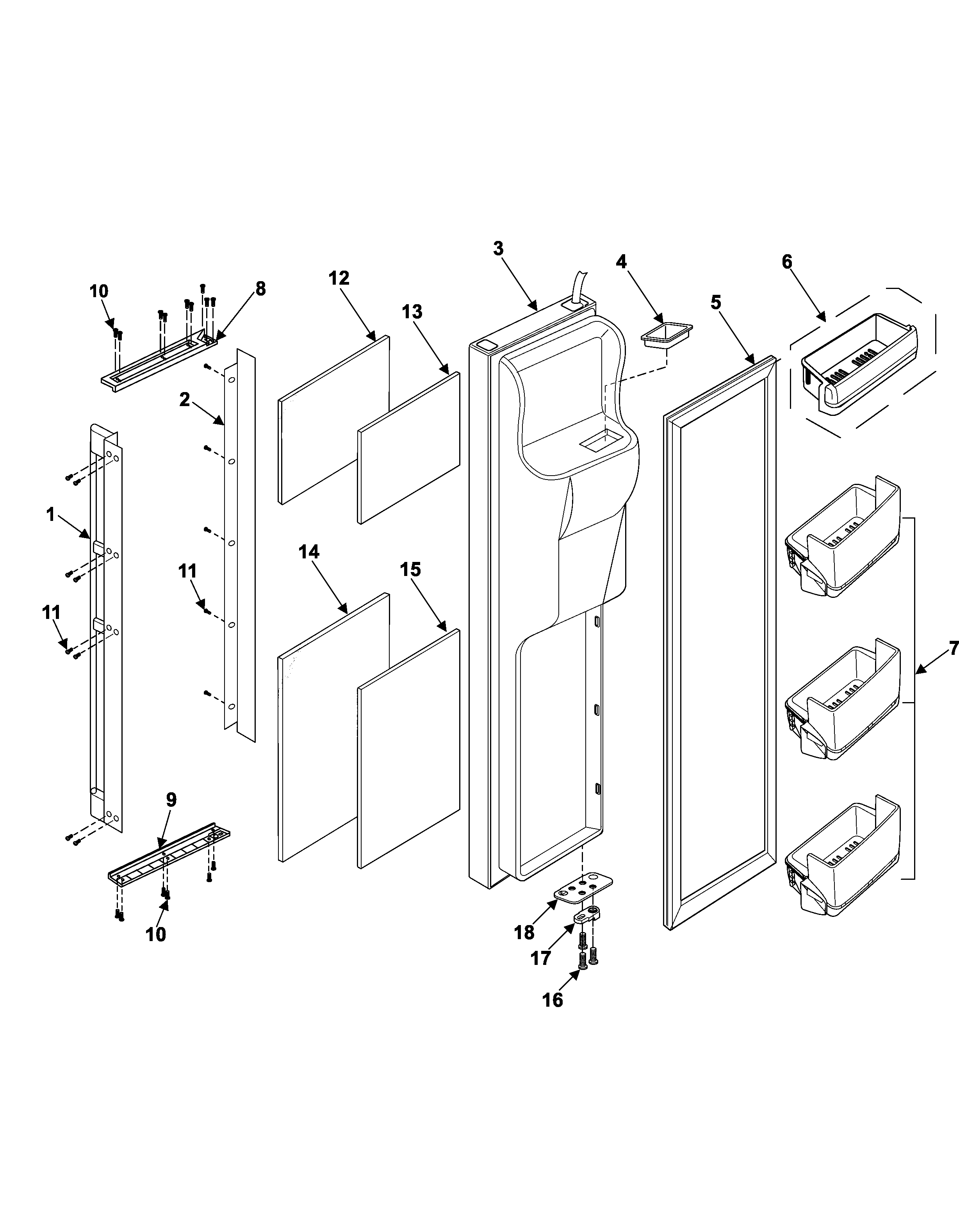 Freezer door