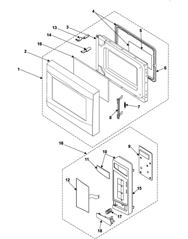 Control panel/door assembly
