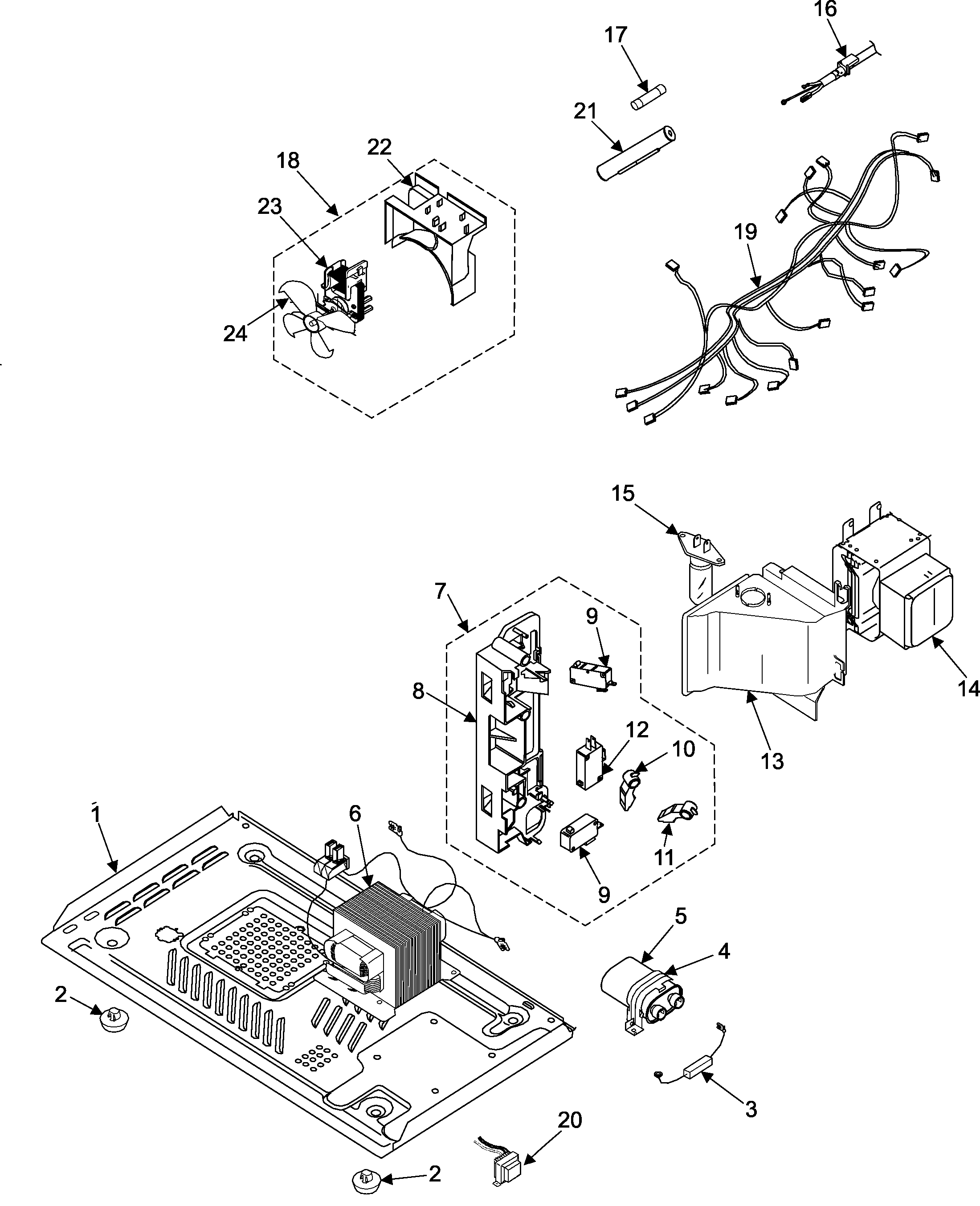 Internal control/latch assy/base
