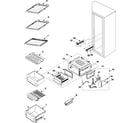 Samsung RS255BASB/XAA refrigerator shelves diagram